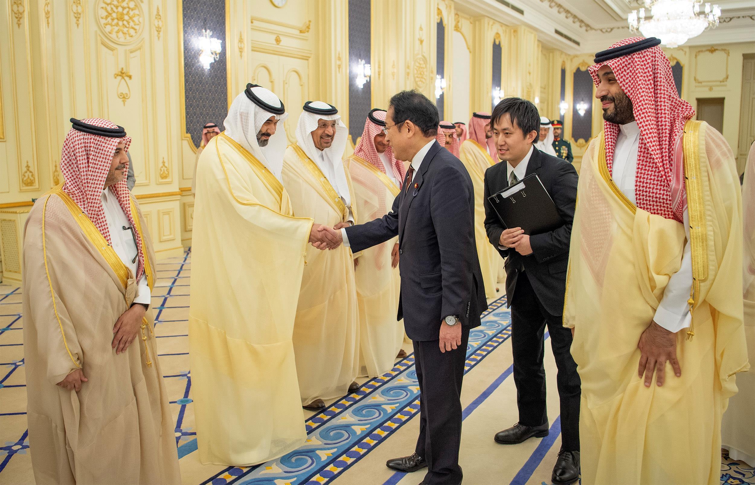 ولي العهد يستقبل رئيس وزراء اليابان