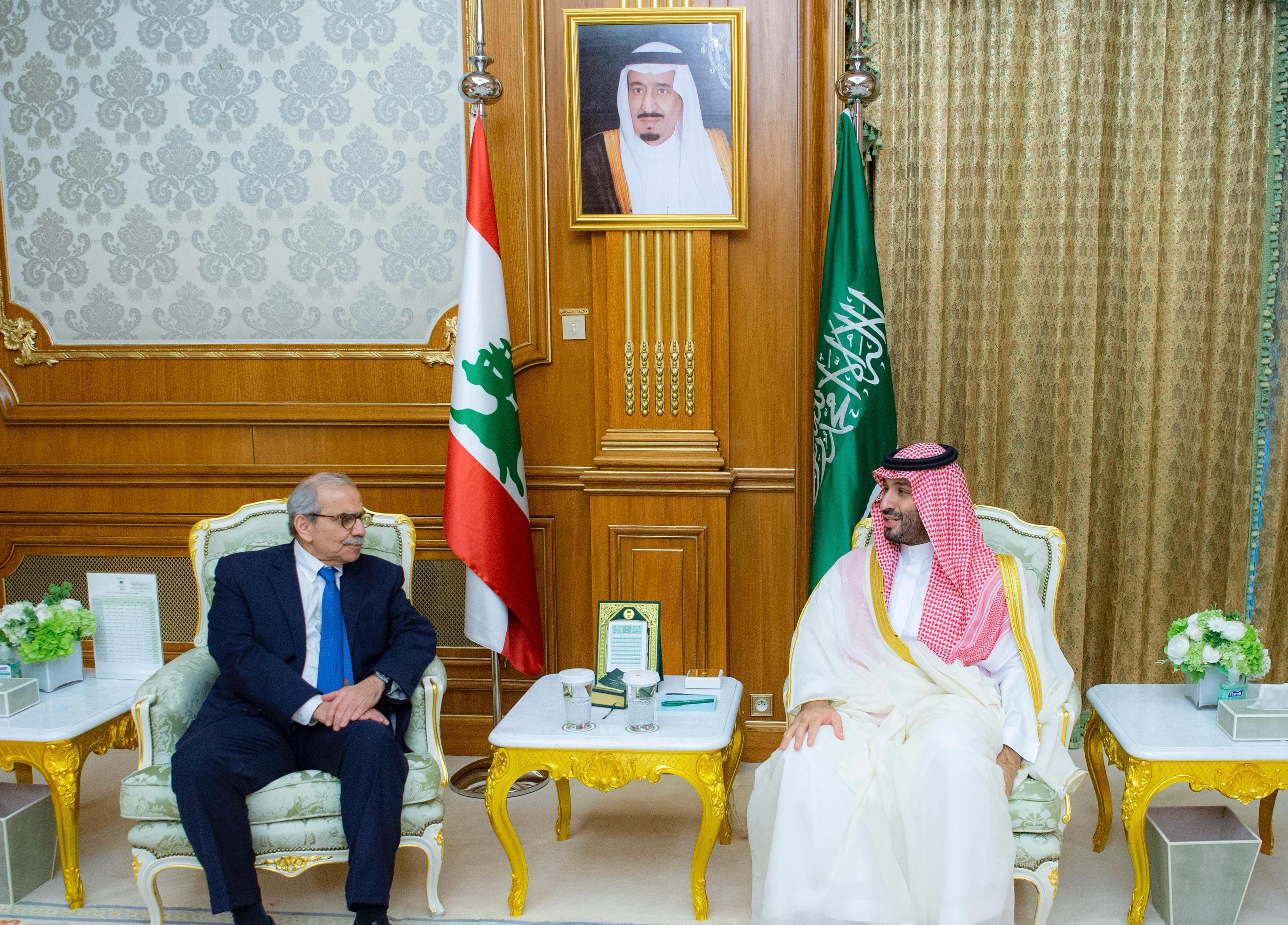 ولي العهد يستقبل رئيس مجلس الوزراء بالجمهورية اللبنانية