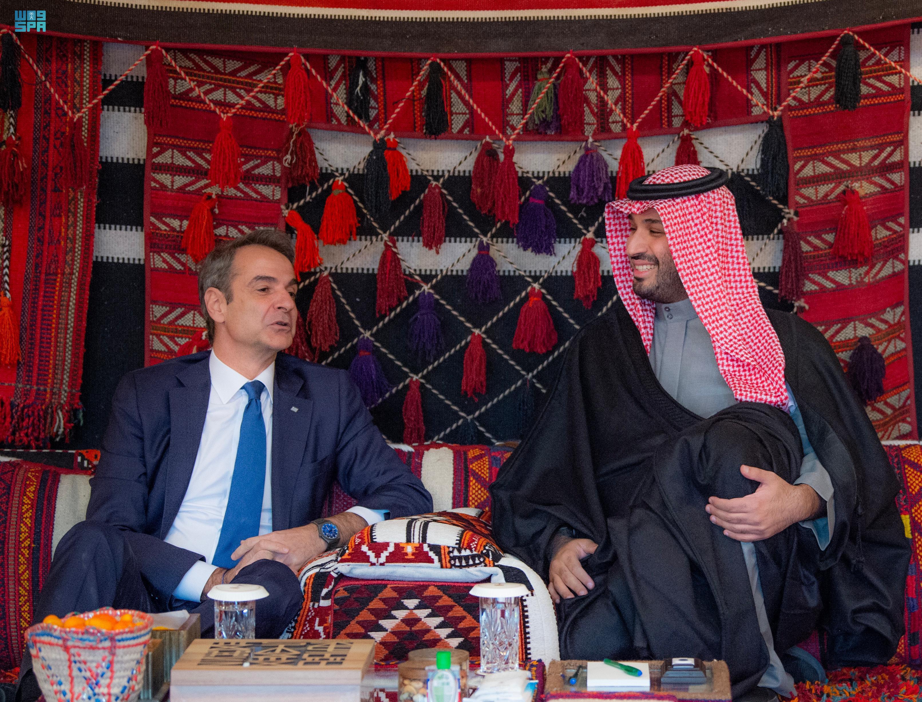 ولي العهد يستقبل رئيس الوزراء في الجمهورية الهيلينية &laquo;اليونان&raquo;