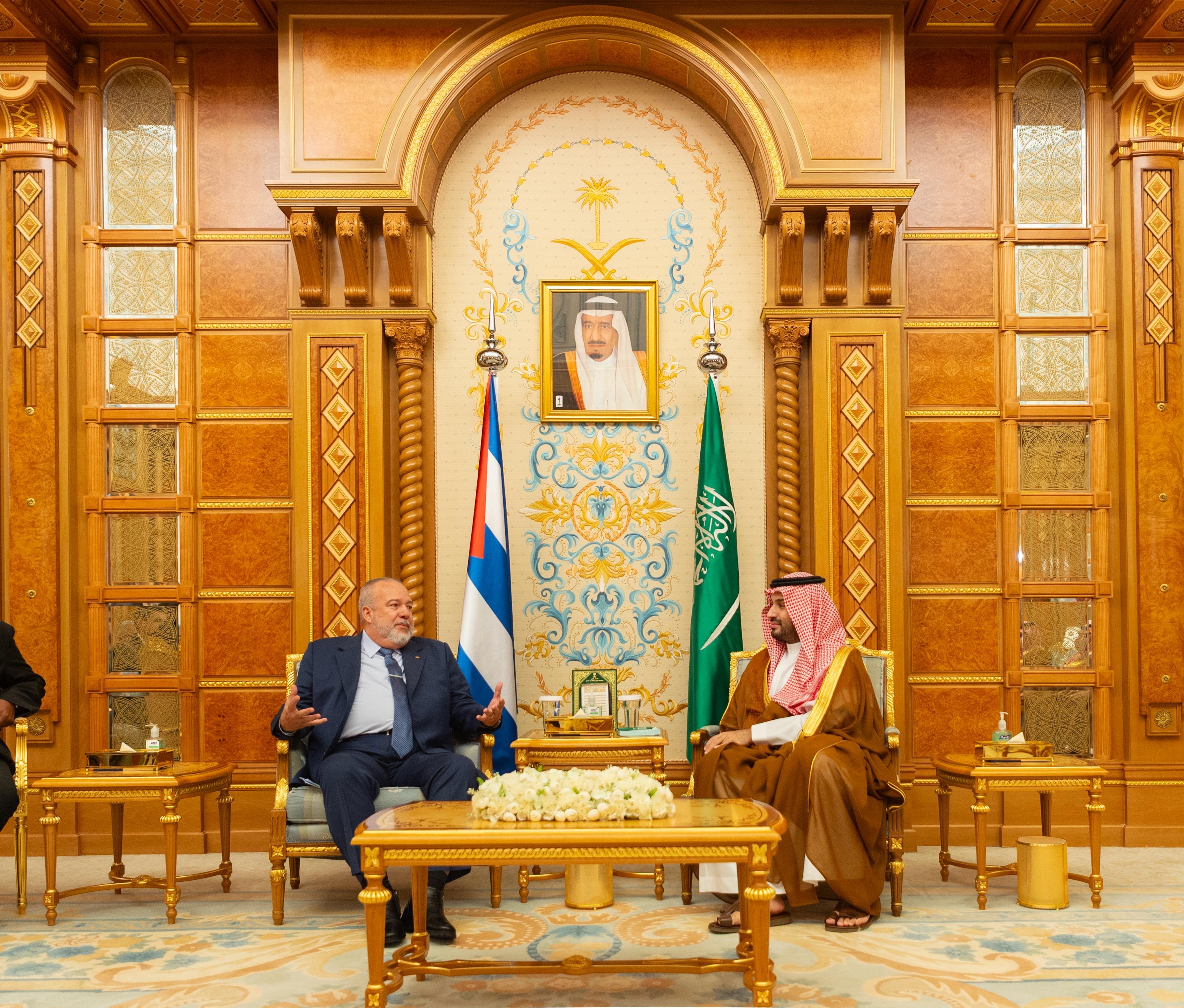 ولي العهد يلتقي رئيس وزراء جمهورية كوبا