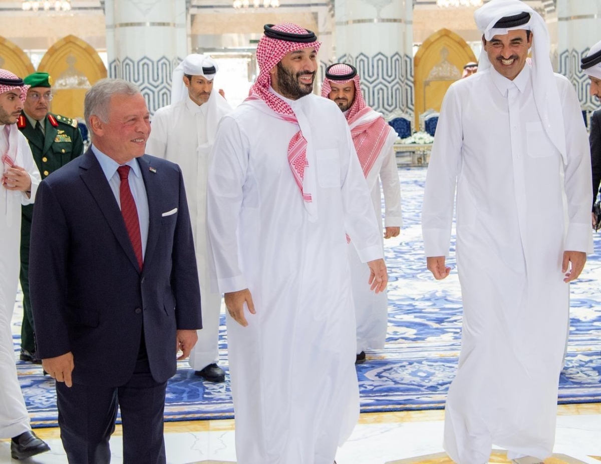&nbsp;لقاء ثلاثي جمع ولي العهد وملك الأردن وأمير&nbsp;قطر