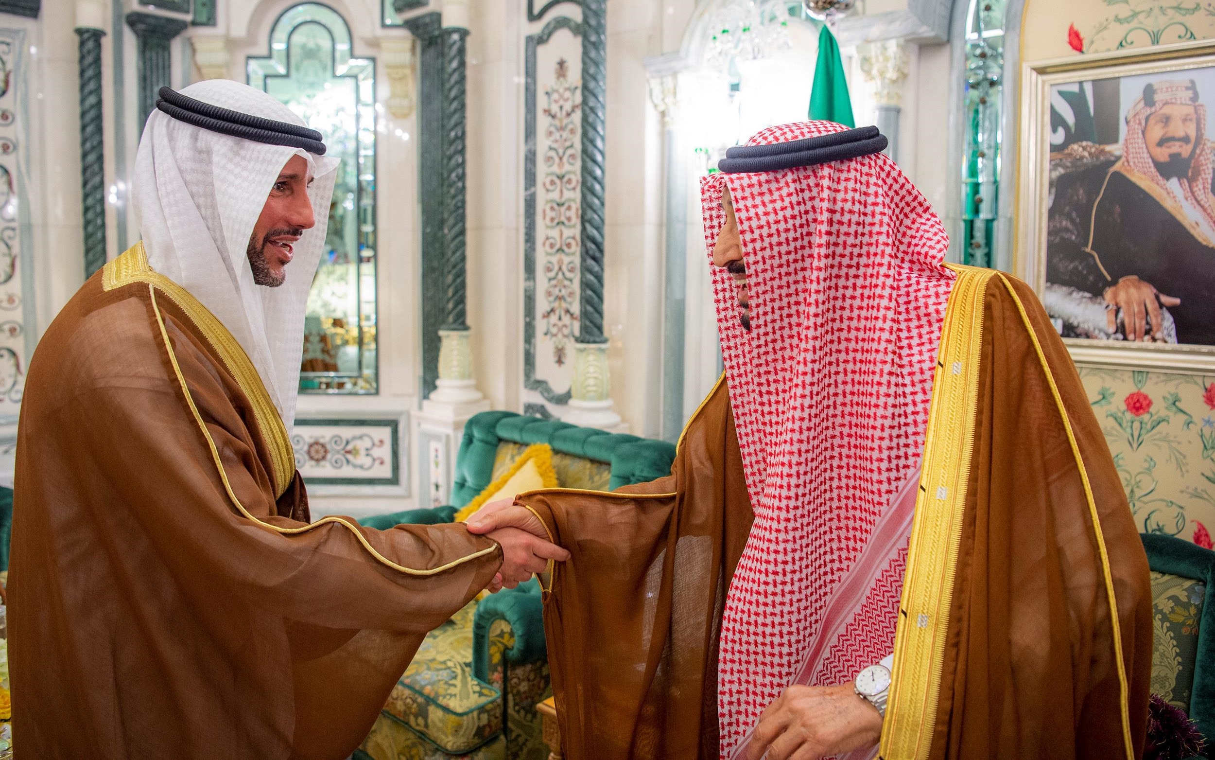 خادم الحرمين الشريفين يستقبل رئيس مجلس الأمة الكويتي