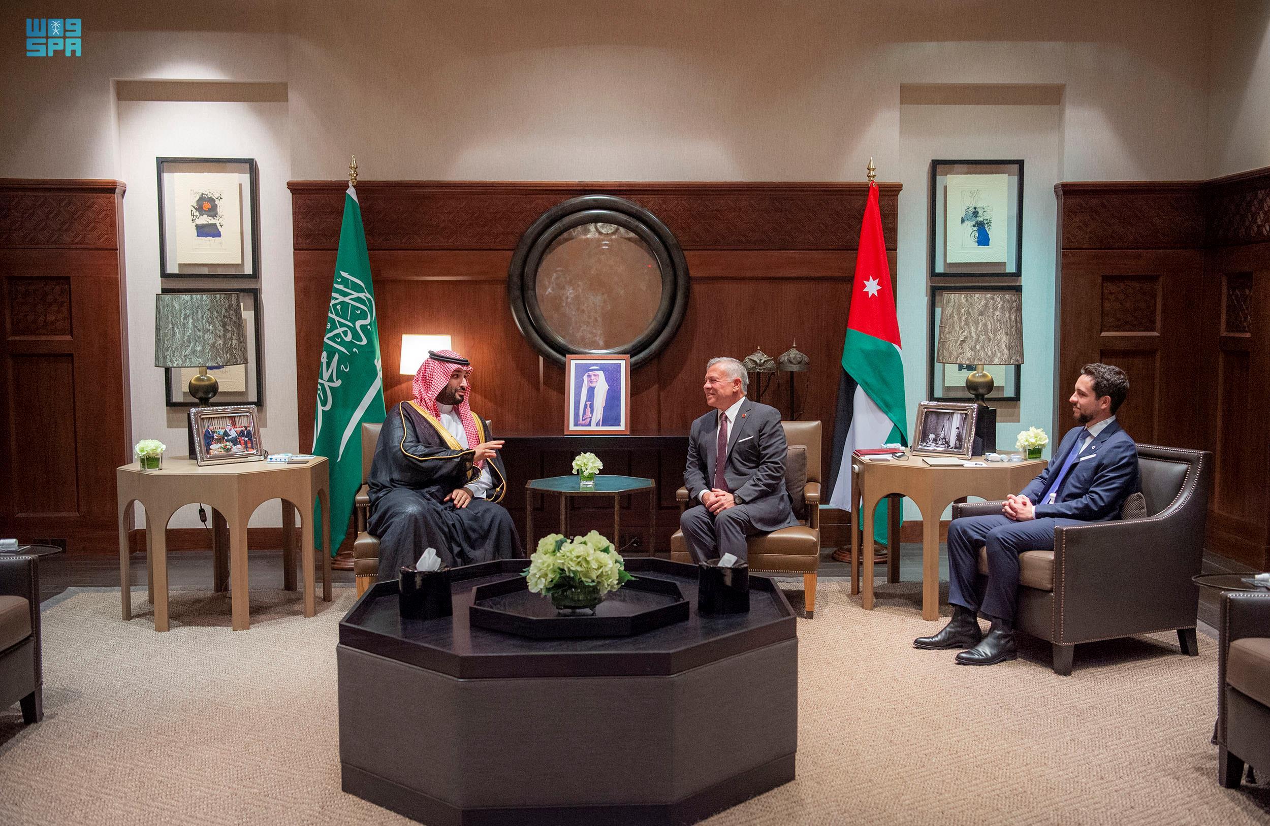 ولي العهد وملك الأردن يعقدان لقاء ثنائيا وجلسة مباحثات موسعة
