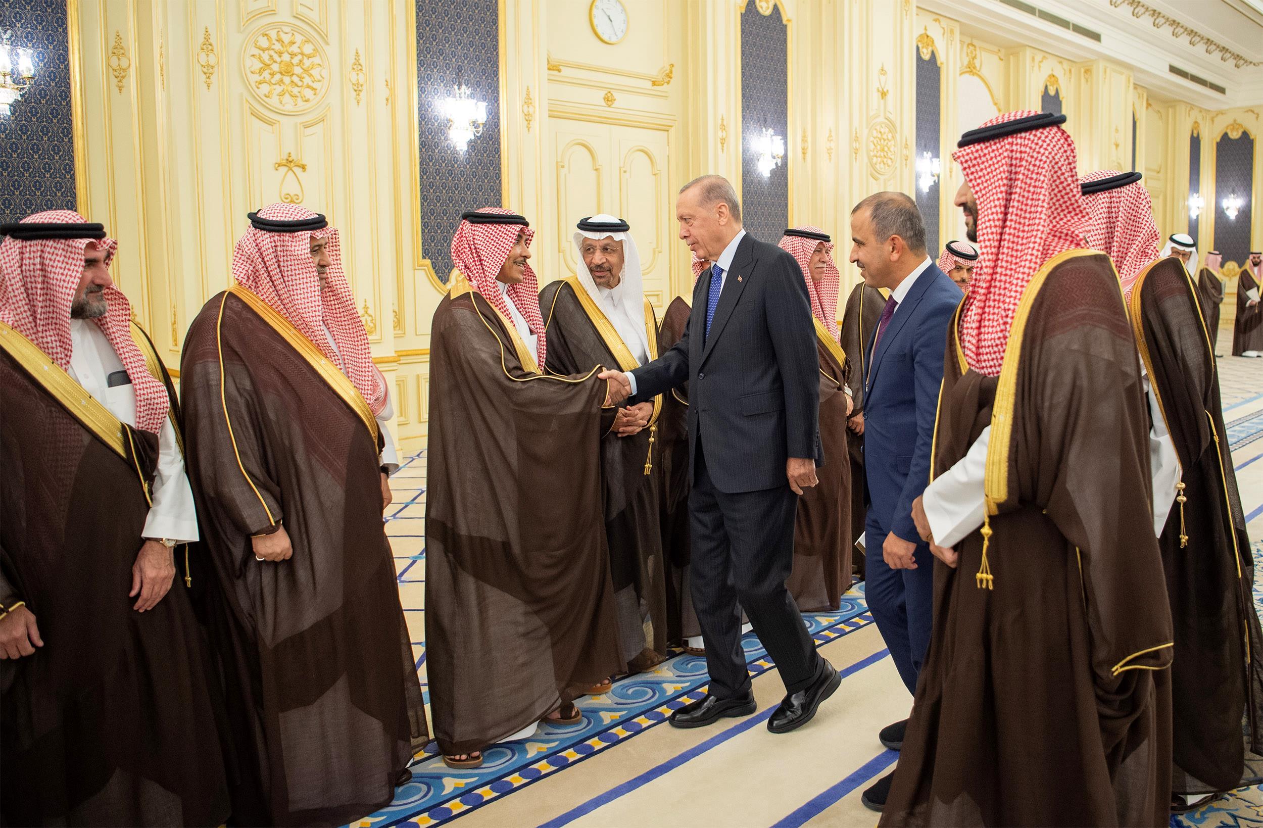 ولي العهد يستقبل الرئيس التركي ويعقدان جلسة مباحثات رسمية